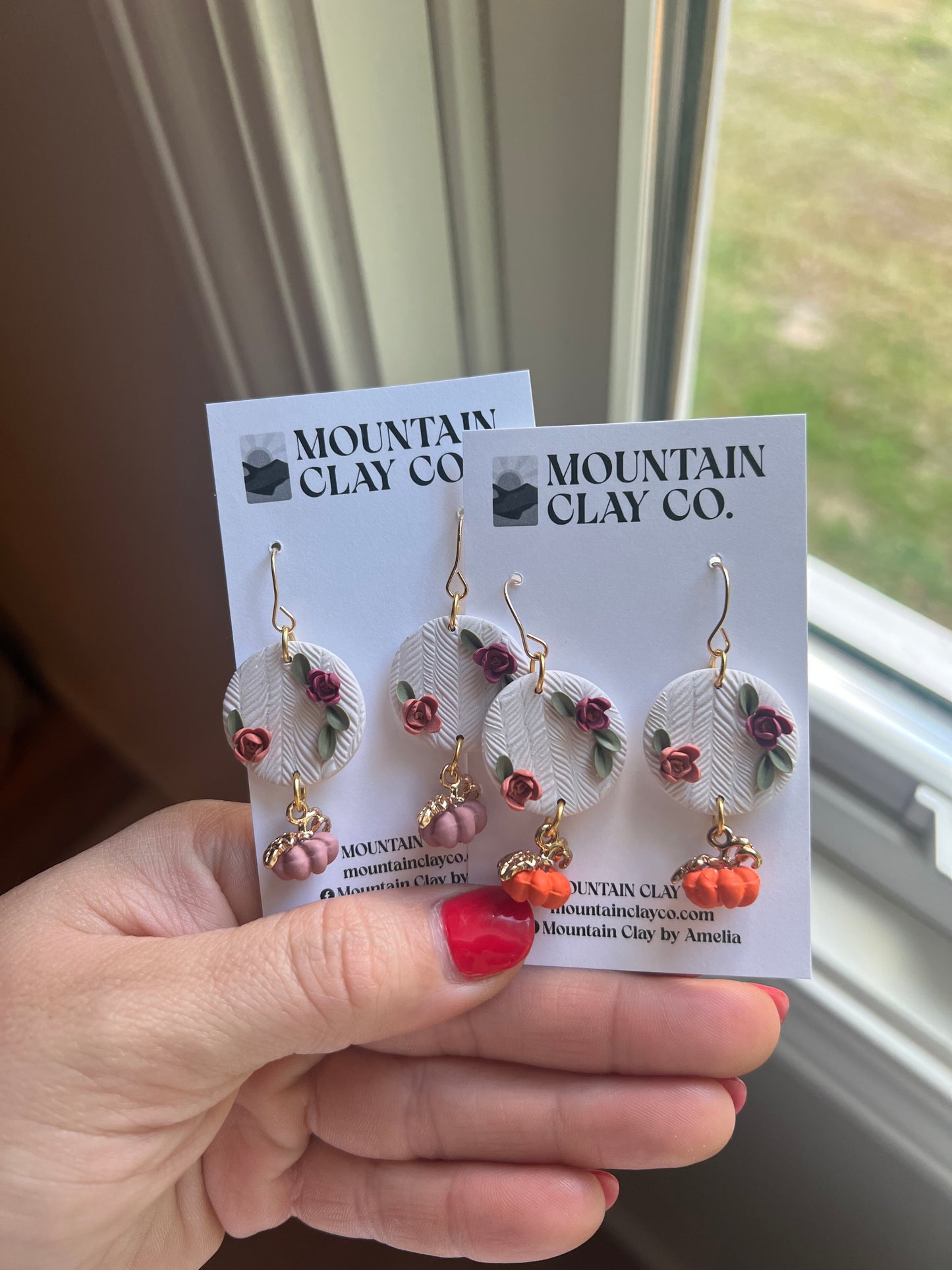 Floral with Pumpkin Dangle