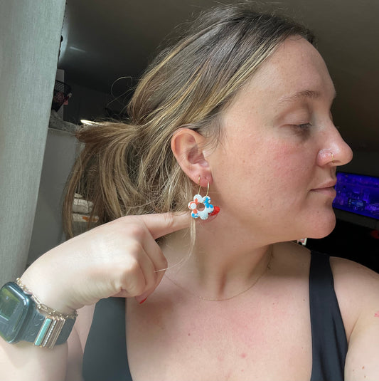 Red, White & Blue Floral Hoop