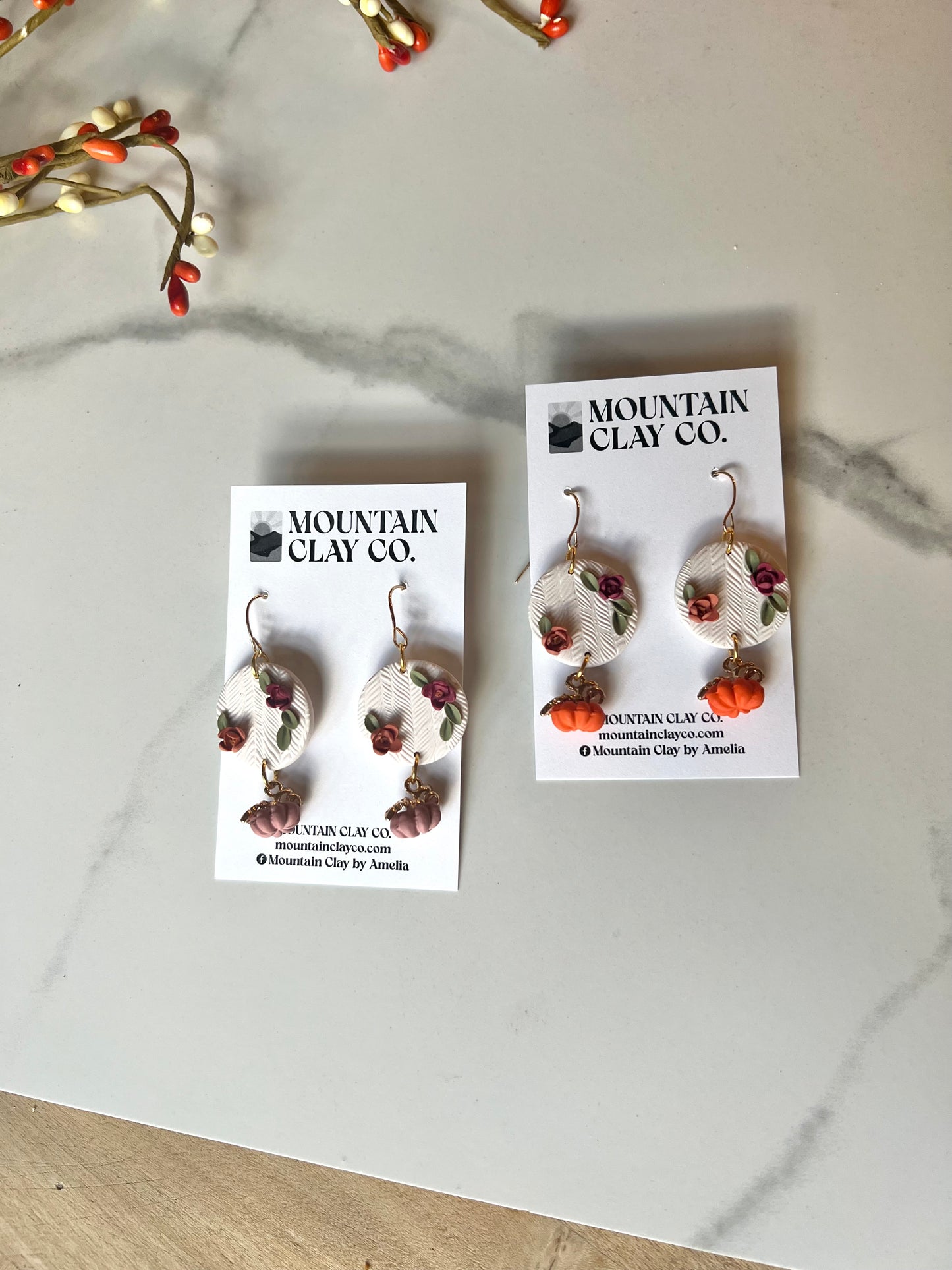 Floral with Pumpkin Dangle
