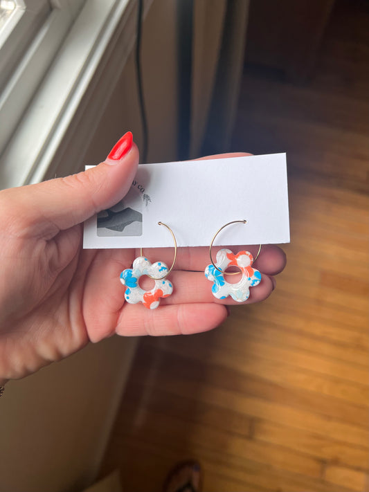 Red, White & Blue Floral Hoop