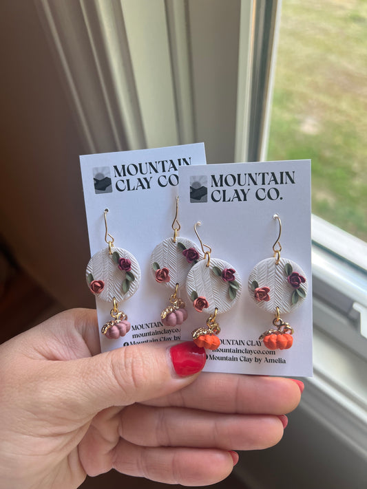 Floral with Pumpkin Dangle