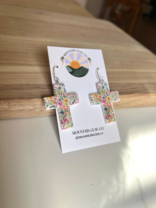 Floral Resin Cross