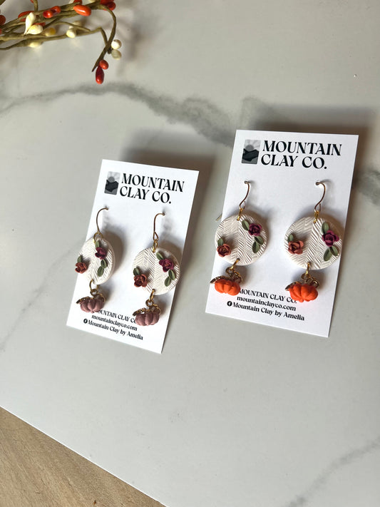 Floral with Pumpkin Dangle